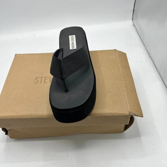 Steve Madden Better Platform Thong Sandals Womens US Size 8 Black Brand New - Picture 3 of 6